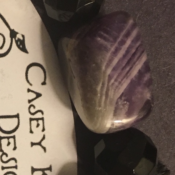 Banded Amethyst & Onyx Bracelet - Picture 7 of 8